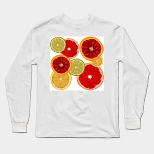 Citrus Slices Repeating Pattern Long Sleeve T-Shirt